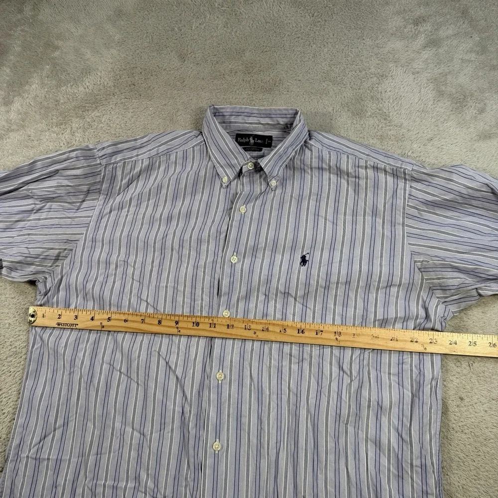 Polo Ralph Lauren Shirt Mens XL Blue Striped McMeel Long Sleeve Button Down Pony